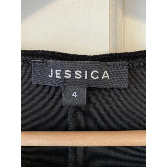 Jessica Vintage Velvet Sequin Bodycon Mini Dress Black Y2K 90's Cocktail Event - Picture 5 of 9